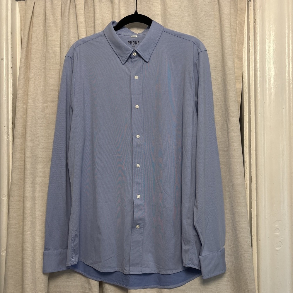 Rhone Mens Commuter Shirt XL Stretchy Slim Fit Button Down Luxe see description